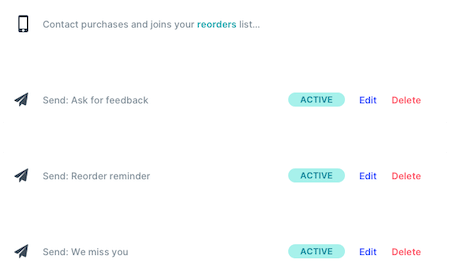 Sample of an automated SMS drip sequence